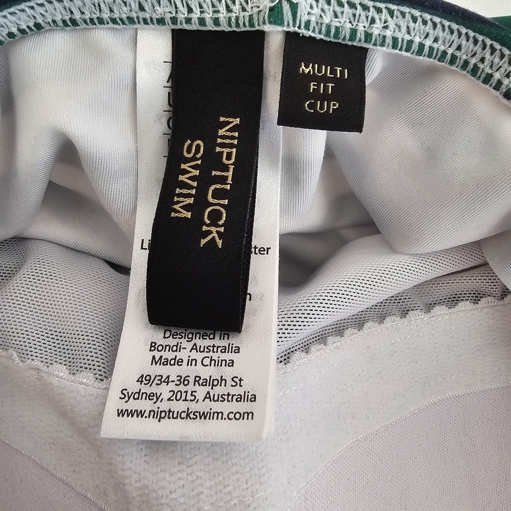 Nip Tuck Green White Stripe One Piece Swimsuit Si… - image 8